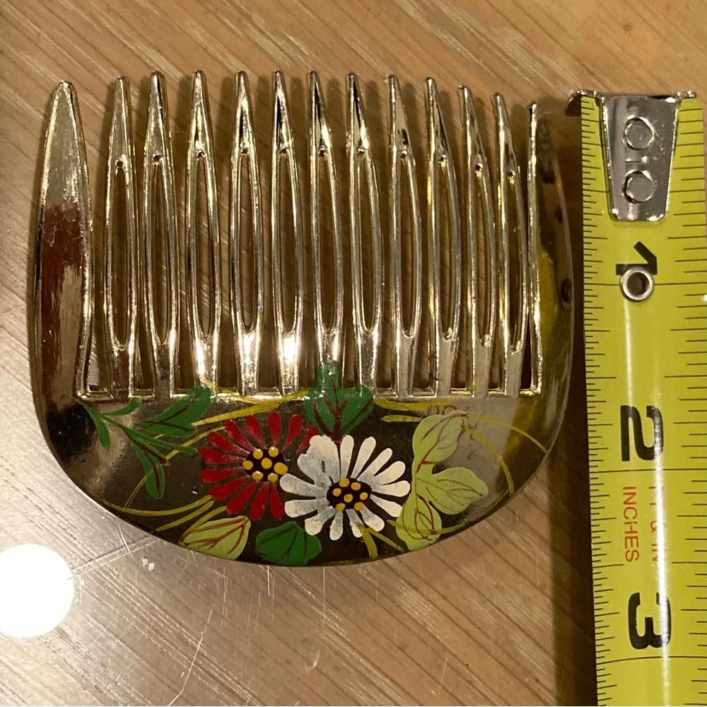 Vintage 3 Hair Adornments: Comb, Large Clip, 2 prong hair stick pin: 70’s, 80’s